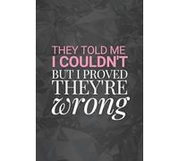 They Told Me I Couldn't, But I Proved They're Wrong: Positive Money Affirmation Motivational and Inspirational Notebook For Businesswomen & Strong Women