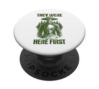 They Were Here First Retro Alien UFO Cryptid Bigfoot PopSockets Adhesive PopGrip