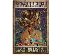 They Whispered To Her You Cannot Withstand The Storm I Am The Storm She Whispered Back Decor Poster Wall Art Tin Sign Decor Metal Sign Poster 8X12 Inches