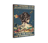 They Whispered to Her You Cannot Withstand The Storm I Am The Storm She Whispered Back Poster, Retro Girl Art, Dragonfly Print Wall Art Wall Art Decor Print Picture Paintings 24x36inchs(60x90cm)