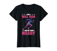 They Will Run and Not Grow Weary Bible Reminder - Value Graphic T-Shirt, Women, Black, S
