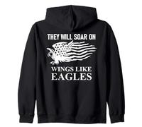 They Will Soar Wings Like Eagle Christian Isaiah 40:31 Bible Zip Hoodie