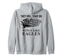 They Will Soar Wings Like Eagle Isaiah 40:31 Bible Christian Zip Hoodie