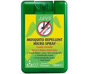 THEYE Powerful Natural Mosquito Repellent Micro Spray | DEET Alcohol Free | 100% Natural with No Harmful Chemicals | Plant-Based | Up To 6 Hours of Protection | 18ml