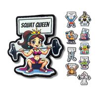 THEYET Patch for CrossFit Embroidery and Magnet for Tactical Military Backpack and Vest | Hook and Loop Closure | Gym and Cross Training Accessory | Badge Backpack Airsoft Men and Women (Squat Queen)