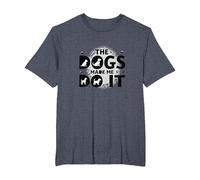 They're Eating The Dogs Made Me Do It - Funny Pet Humor T-Shirt, Men's Big and Tall, Heather Blue, 3X Tall