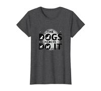 They're Eating The Dogs Made Me Do It - Funny Pet Humor T-Shirt, Women, Dark Heather Grey, L