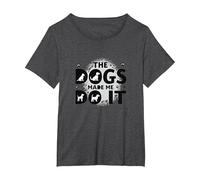 They're Eating The Dogs Made Me Do It - Funny Pet Humor T-Shirt, Women's Plus, Dark Heather Grey, 3X