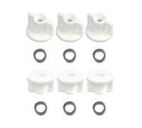 Thfaeyta 6Pcs M6 Universal Toilet Seat Fixing Kit, Plastic Wing Nuts & Metal Washers White Seat Hinge Fittings Replacement for Loose Wobbly Toilet Lid Repair