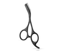 Thfaeyta Eyebrow Scissors with Comb, Stainless Steel Eyebrow Trimmer for Women & Men, Small Eye Brow Comb Scissors for Shaping & Trimming Grooming (Black)
