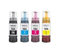 THgfdZX Compatible Bulk Water Based Refill Ink In 104 Colors For ET-2821 ET-2825 ET-2826 ET-2830 Printers(BKCMY-4 Colors)