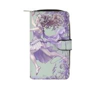THGJK Long Leather Wallet Two Fairies Dancing Printed Passcase Zipper Small Wallet Credit Card Wallet Coin PocketKey Bag Holiday Gifts Unisex, style, 19.7x11x3.5cm, Modern