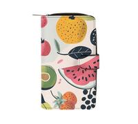 THGJK Long Leather Wallet Various Fruit Images Printed Passcase Zipper Small Wallet Credit Card Wallet Coin PocketKey Bag Holiday Gifts Unisex, style, 19.7x11x3.5cm, Modern