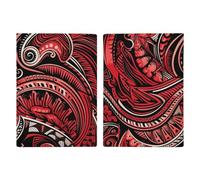 THGJK Slim Wallet Passport Holder Sophisticated Black And Red Printed Card Holder Passport Cove Leather Wallet Travel Document Organizer, 20.3x13.8cm, style, style, 20.3x13.8cm, Casual