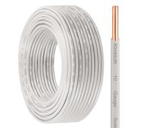 THHN Wire 10 Gauge 100 FT OFC Electrical Wire, 10 AWG Solid Copper Wire Rated up to 600V Building Wire Nylon Jacket for Residential, CNC, Ground, Industrial (10 Gauge, White)