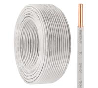 THHN Wire 10 Gauge 200 FT OFC Electrical Wire, 10 AWG Solid Copper Wire Rated up to 600V Building Wire Nylon Jacket for Residential, CNC, Ground, Industrial (10 Gauge, White)