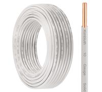 THHN Wire 10 Gauge 25 FT OFC Electrical Wire, 10 AWG Solid Copper Wire Rated up to 600V Building Wire Nylon Jacket for Residential, CNC, Ground, Industrial (10 Gauge, White)