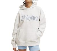 ThiCc Cute Hoodies for Teen Women - Y2K Oversized Seashell Graphic Pullover with Kangaroo Pocket Drawstring Long Sleeve Hooded Sweatshirt Casual Streetwear for School Hangouts (Grey,M)