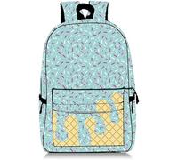 ThiCc Ice Cream Drip Backpack - Kawaii Shoulder Bag Cute School Bookbag Large Capacity Laptop Daypack with Side Pockets for Teens Students Travel Hiking Camping Sport Daily Use (Light Green)