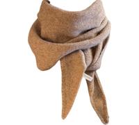 ThiCc Knitted Triangle Scarf for Women - Y2k 5% Cashmere Blend Warm Neck Warmer Minimalist Triangle Shawl Soft Cozy Headscarf for Fall Winter Old Money Aesthetic Neckerchief (Khaki)