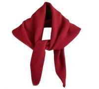ThiCc Knitted Triangle Scarf for Women - Y2k Pure Color Wool Blend Shawl Warm Neck Warmer Headscarf Neck Cover High-End Aesthetic Cozy Scarf for Fall Winter Cottagecore Accessories (Red)