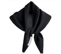 ThiCc Knitted Triangle Scarf for Women - Y2k Pure Color Wool Blend Shawl Warm Neck Warmer Headscarf Neck Cover High-End Aesthetic Cozy Scarf for Fall Winter Cottagecore Accessories (Black)