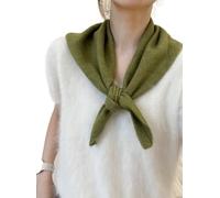 ThiCc Knitted Triangle Scarf for Women - Y2k Pure Color Wool Blend Shawl Warm Neck Warmer Headscarf Neck Cover High-End Aesthetic Cozy Scarf for Fall Winter Cottagecore Accessories (Green)