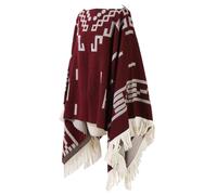 ThiCc Long Shawl Wraps - Western Style Plus Size Loose Fit Poncho Cape with Tassels for Women Men Flattering Cozy Soft Casual Cloak for Winter Autumn Spring Warm Travel Blanket (Wine Red)