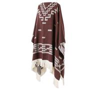 ThiCc Long Shawl Wraps - Western Style Plus Size Loose Fit Poncho Cape with Tassels for Women Men Flattering Cozy Soft Casual Cloak for Winter Autumn Spring Warm Travel Blanket (Coffee)