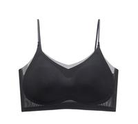 ThiCc Ultra-Thin Ice Silk Bra - Women's Seamless Breathable Lifting Bra Plus Size Comfort Bra Summer Traceless Cool Mesh Wire Free Push Up Sport Sleep Bras (3XL,Black)