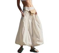 ThiCc Women's Bubble Maxi Skirt - Y2k Boho Casual Fashion Loose Fit Elastic High Waist Flowy A Line Long Skirt Summer Balloon Skirt Cute Puff Skirts for Holiday Vacation Beach Ourfit (XL,Beige)