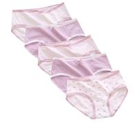 ThiCc Women's Cute Cotton Briefs - 5 Pack Kawaii Japanese Style Mid Rise Pink Triangle Underwear Full Coverage Soft Sweet Bow Ruffle Trim Comfy Daily Panties Knickers Lingerie (#1,M)