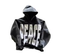 ThiCc Y2K Hoodie for Women Men - Oversized Letter Graphic Long Sleeve Preppy Baggy Pullover Sweatshirt Vintage Streetwear Harajuku for Casual Hangouts Grunge Goth Hip Hop (Letter Black,M)