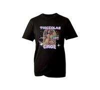 Thiccolas Cage Funny Meme T-Shirt - Gag Unhinged Gift Inappropriate Cursed Celebs Celebrities Offensive Raunchy Stupid Meme Tee (Black, L)