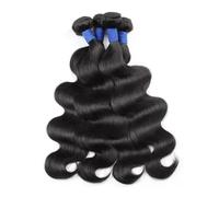 Thick 100% Human Hair 38 40 Inch Body Wave 3 4 Bundles Extensions for Daily | Brazilian Remy Wavy Doule Drawn Bundles Weave(16inches)