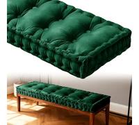 Thick 10cm Tufted Window Seat Cush with Handle - Soft Washable Bench Pad for 2/3 Seater Kitchen Chairs - Comfy & Cush 140x50cm - NO7