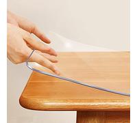 Thick 16x60 Inches Clear Plastic Table Protector Transparent Vinyl Desk Cover Topper Non-Slip Protective Pads for Coffee Table Kitchen Countertop 5ft Long Floor Carpet Screen Protection Mat Rolled