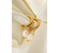 Thick 18K Gold Freshwater Earrings Elk & Bloom Gold One Size