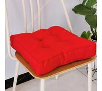 Thick 9cm Cushions for Indoor & Outdoor Use Comfortable Floor Cushions for Dining Room & Garden Red 2-Pack 50x50 cm Stylish Seat Pads for Home Decor