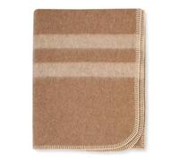 Thick Alpaca Wool Blanket Heavyweight for Camping or Indoors | Soft Peruvian Alpaca Wool Blankets (Desert Sand - Beige Stripes, Travel Size)