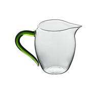 Thick and heat-resistant glass fair cup, household public cup tea maker Japanese-style uniform cup - glass public cup [green handle]