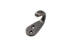 Thick and Simple Single Hook Hanging Wall Hook Wardrobe Indoor Bedroom Coat and hat Black zinc Alloy Hook Solid(2)