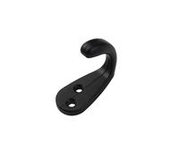 Thick and Simple Single Hook Hanging Wall Hook Wardrobe Indoor Bedroom Coat and hat Black zinc Alloy Hook Solid(1)