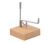 Thick Base Easel Stand - Solid Wood Brass Swing Arm Frame, Adjustable Presentation Stand, Secure Desktop Display Case | Great for Geodes, Memorial Medals