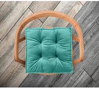 Thick Booster Cushion, Velvet Chair Seat Pad Soft 45cm Non-Slip Dining Sofa Armchair Tufted Seat Cushions Firm Support For Elderly Pregnancy (Teal, Pack of 2)