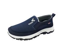 Thick Bottom Loafers Men, Low-Top Breathable Orthopedic Shoes Non-Slip Casual Shoe Slip On Thick Bottom Work Footwear Lightweight Hiking Home Shoe Comfortable Outdoor Sneakers Blue