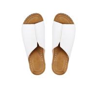 Thick Bottom Slippers for Women - Open Toe Flat Sole Solid Upper Leisure Lightweight Summer Shoes Casual Sloping Heel Sandals Comfortable Beach Walking Shoes Large