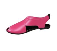 Thick Bottom Slope And Fashion Outside Wearing Open Toed Square Head Cold Drags Women's Shoes Korean Denim Cloth High Heeled Wide Strap Sandals for Women (Hot Pink, 7)