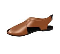 Thick Bottom Slope And Fashion Outside Wearing Open Toed Square Head Cold Drags Women's Shoes Korean Denim Cloth High Heeled Wide Strap Sandals for Women (Brown, 5.5)