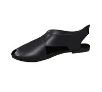 Thick Bottom Slope And Fashion Outside Wearing Open Toed Square Head Cold Drags Women's Shoes Korean Denim Cloth High Heeled Wide Strap Sandals for Women (Black, 5)